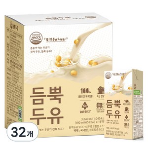 유기농마루 듬뿍두유, 190ml, 32개