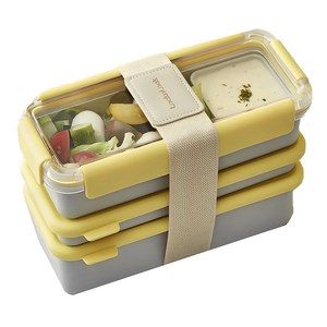 락앤락 DosiLock 프로페셔널 3단 도시락 세트, 옐로우, 1개