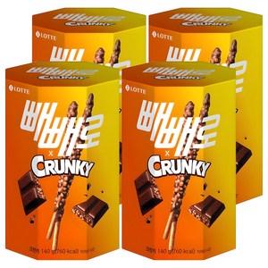 빼빼로 크런키, 140g, 4개