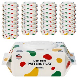 도리도리 패턴플레이 시그니처 아기물티슈 캡형, 50g, 100매, 30개
