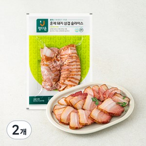 정다운 훈제 돼지 삼겹 슬라이스, 400g, 2개
