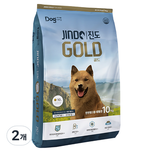 도그랑 전연령 강아지 진도 골드 건식사료, 닭, 10kg, 2개