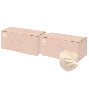 고르고 바른 마스크 성인용 대형, 50매입, 뉴트럴베이지, 2개