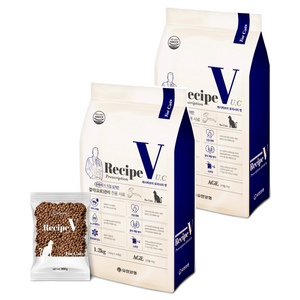 유한양행레시피브이 고양이 처방식 사료, 유리너리+결석, 1.2kg, 2개