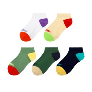 아웃도어프로덕츠 아동용 레인보우 스니커즈 양말 5족