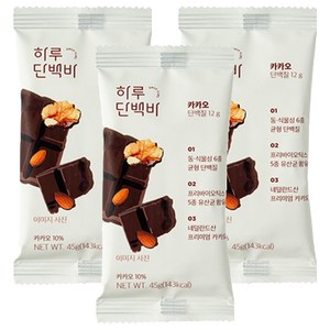 프로틴방앗간 카카오 하루 단백질바, 45g, 3개