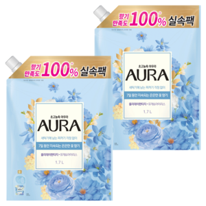 아우라 초고농축 섬유유연제 홀리데이판타지 리필, 1.7L, 2개