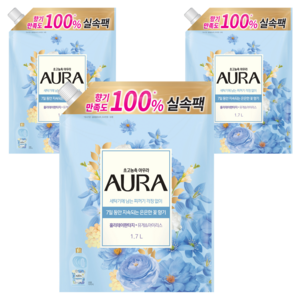 아우라 초고농축 섬유유연제 홀리데이판타지 리필, 1.7L, 3개