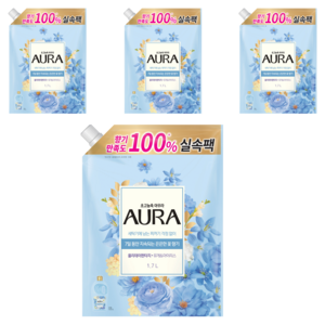 아우라 초고농축 섬유유연제 홀리데이판타지 리필, 1.7L, 4개