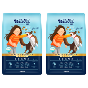 윌로펫 전연령용 강아지 헬시포뮬러 기능성 소프트사료 힙앤조인트, 오리, 1.2kg, 2개