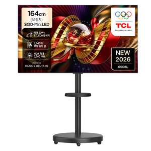 TCL 4K UHD Mini LED 프리미엄 SQD Google TV + 대형 무빙 스탠드 블랙 세트