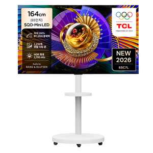TCL 4K UHD Mini LED SQD Google TV + 대형 무빙 스탠드 화이트 세트