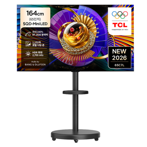 TCL 4K UHD Mini LED SQD Google TV + 대형 무빙 스탠드 블랙 세트