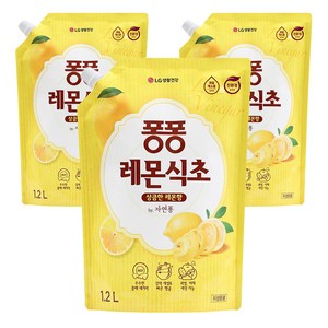 퐁퐁 레몬식초 상큼한 레몬향 주방세제, 1.2L, 3개