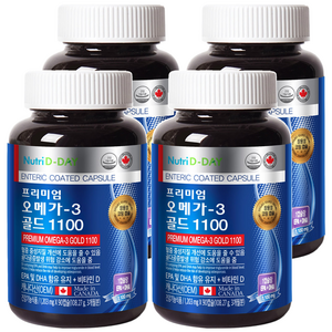 뉴트리디데이 프리미엄 오메가3 골드 1100, 90정, 4개