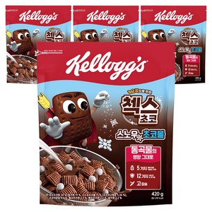 첵스초코 스노우 초코볼 시리얼, 420g, 4개