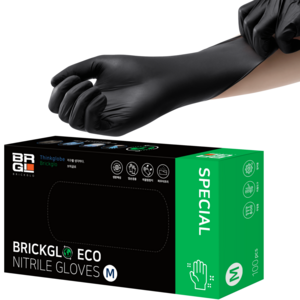 브릭글로 생분해성 에코 니트릴 장갑, 블랙, 중(M), 1개
