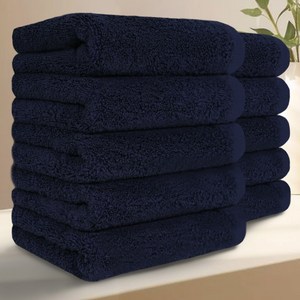 테리크 프리미엄 먼지없는 호텔 수건 200g 40수 코마사 면, 네이비, 10개