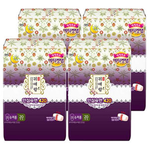 쏘피 귀애랑 생리대 날개형, 슈퍼롱, 20개입, 4개