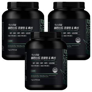 익스트림 밸런스드 프로틴 앤 류신 파우더, 1kg, 3개