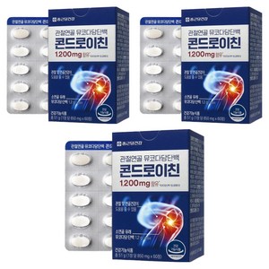 종근당건강 관절연골 뮤코다당단백 콘드로이친, 60정, 3개