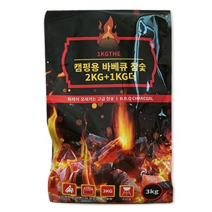 1KGTHE 캠핑용 바비큐 참숯, 3kg, 1개