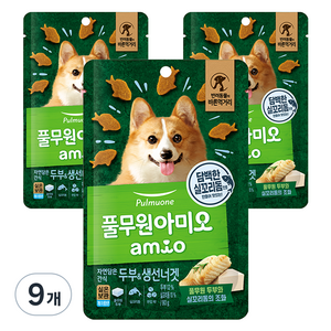 아미오 강아지 자연 담은 간식, 혼합맛(두부 + 생선너겟), 80g, 9개