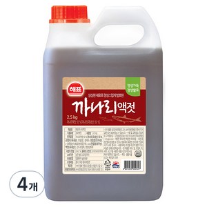 해표 까나리액젓, 2.5kg, 4개