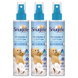 스너글 허거블 코튼 더블 소프트 섬유탈취제 본품, 150ml, 3개