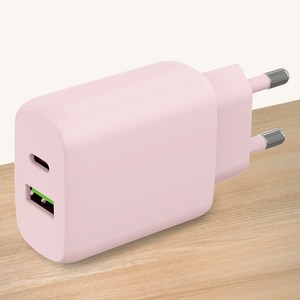 모잇 25W 2포트 PD PPS3.0 C타입 초고속 충전기 (삼성 갤럭시 애플 아이폰 호환), 핑크, 1개