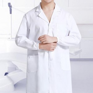 HEALING CARE 실험 의사 약사 가운 08 얇은 긴팔 엘라스틱 커프스-L