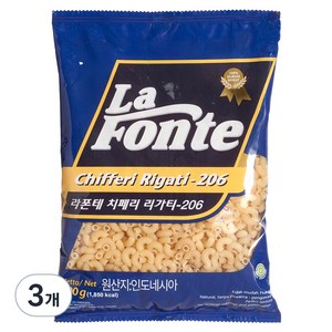 라폰테 치페리 리가티 마카로니, 500g, 3개