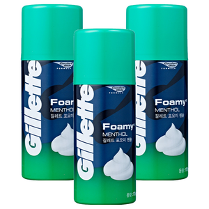 질레트 포오미 멘솔 쉐이빙 폼, 175g, 3개