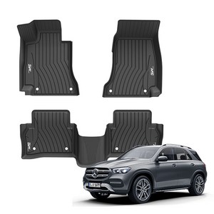 3W 에코라이너 TPE 카매트 3P, 벤츠 NEW GLE (W167) 2019.09~ (3P), 블랙