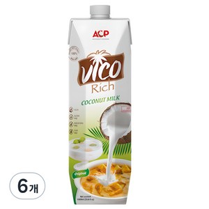 허니트리 리치 코코넛 밀크, 1L, 6개