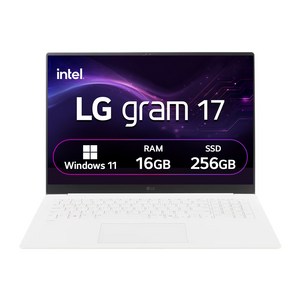 LG전자 LG 그램 에센스 화이트 약 17인치에 해당함, 코어Ultra5, 256GB, 16GB, WIN11 Home, 2024.01