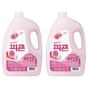 피죤 레귤러 섬유유연제 핑크로즈 본품, 3.1L, 2개