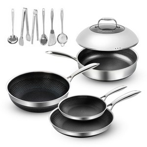 쿡셀 인덕션 7세대 세라믹 블랙에디션 프라이팬 세트 10종, 혼합색상, 프라이팬 20cm ..., 1세트