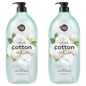 샤워메이트 내추럴 클린코튼 바디워시 목화솜향, 1.2kg, 2개