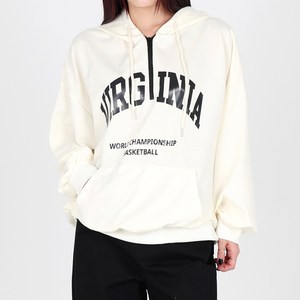 여성용 닷이프 레터링 집업 후드 티셔츠
