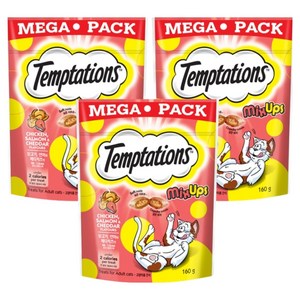 템테이션 고양이 스낵, 혼합맛(닭고기/연어..., 160g, 3개
