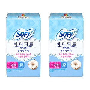 바디피트 천연코튼 팬티라이너 무향, 일반, 40개입, 2개
