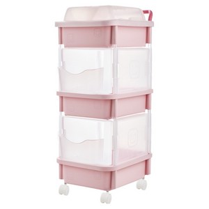 포켓형 직사각 스마일 기저귀정리함 3단, 핑크, 33 x 41 x ..., 1개