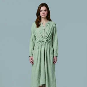 온앤온 여성용 허리꼬임 뒷밴딩 원피스