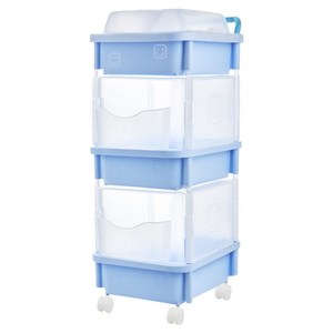 포켓형 직사각 스마일 기저귀정리함 3단, 블루, 33 x 41 x ..., 1개