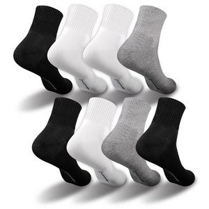 크로커다일 여성용 밴딩 무지 중목 양말 8켤레 세트 CD282&287