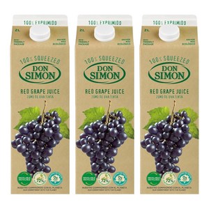 돈시몬 생과일 착즙 100% 적포도주스, 2L, 3개