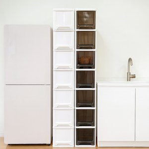 보노하우스 모던 슬림 틈새 수납장 7단, 220(W)mm x..., 화이트, 1개