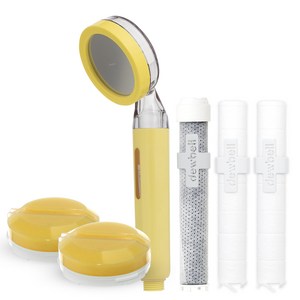 듀벨 샤워애 와이즈 아이 비타민 샤워기 + 레몬향 필터 2p + 세디 필터 2p + 카본 필터 세트, 옐로우, 1개