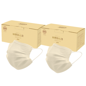 고르고 바른 마스크 대형 성인용, 50매입, 연베이지, 2개